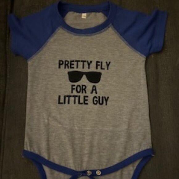 Baby Boy "Pretty Fly For A Little Guy" Bodysuit - Brand New - Picture 1 of 5